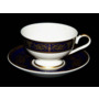 Набор для чая Александрия Кобальт/золото (чашка 200 мл + блюдце) на 6 персон 12 предметов