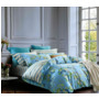 Комплект постельного  белья Cleo Цветы на голубом фоне сатин двуспальный