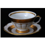 Набор для чая Лента золотая матовая 2 (чашка 200 мл + блюдце) на 6 персон 12 предметов