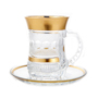Набор для чая Двойная золотая полоса (армуда 225 мл + блюдце) на 6 персон
