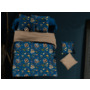 Комплект постельного белья Cleo Цветочный орнамент на синем фоне микросатин 15 сп
