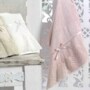 Набор махровых полотенец Vevien Бамбук с кружевом 30х50 см 50х90 см 2 шт (розовый)