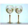Свадебный набор из 2-х бокалов для вина Лепка белая 570 мл