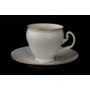 Набор кофейных пар Бернадотт Белый узор (чашка 90 мл + блюдце) на 6 персон