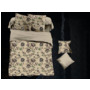 Комплект постельного белья Cleo Цветочный орнамент на сером фоне микросатин двуспальный