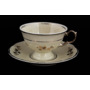 Набор чайных пар Мария Луиза Мелкие цветы Слоновая кость (чашка 220 мл + блюдце)