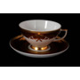 Набор чайных пар Natalia Bordeaux Gold (чашка 220 мл + блюдце) на 6 персон