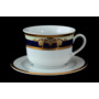 Набор чайных пар Яна Кобальтовая лента (чашка 280 мл + блюдце) на 6 персон 12 предметов