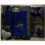 Набор махровых полотенец Атлас Текстиль Лаванда в корзинке 50х90 см 70х140 см 2 шт (светло-синий)