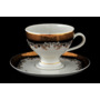 Набор чайных пар Кристина Черная лилия (чашка 220 мл + блюдце) на 6 персон 12 предметов