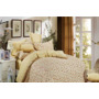 Комплект постельного белья  Cleo Кремовый с цветами  сатин двуспальный