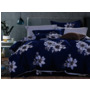 Комплект постельного белья Cleo Цветы на синем фоне сатин сем