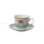 Набор чайных пар Цветы Горох голубой (чашка 220 мл + блюдце) на 6 персон