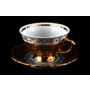 Набор для чая Лист бежевый (чашка 200 мл + блюдце) на 6 персон 12 предметов